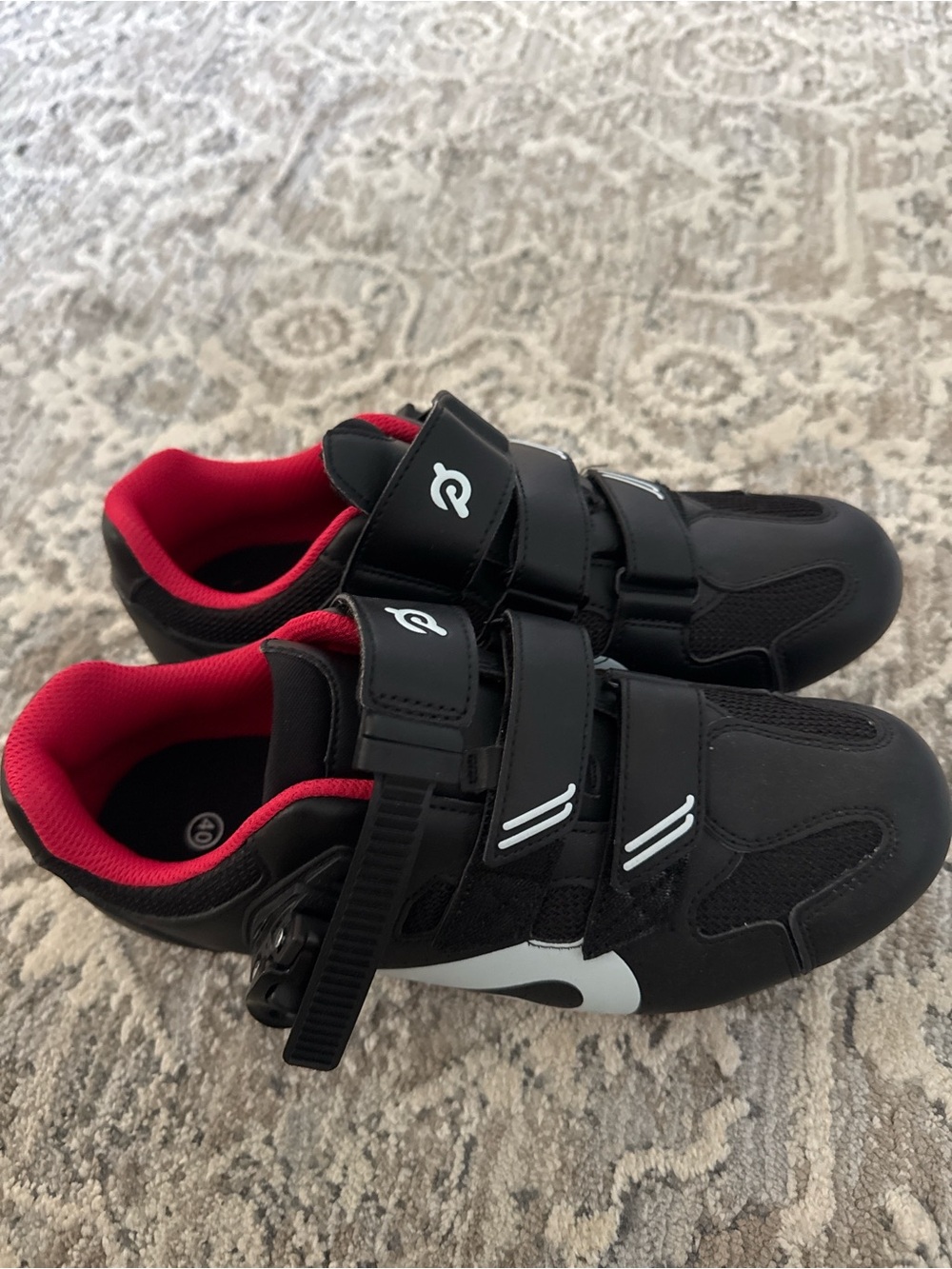 Peloton Black and Red Women's Cycling Shoes